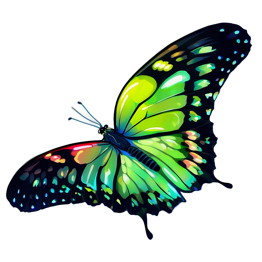 Rainbow Glow Butterfly Png 13