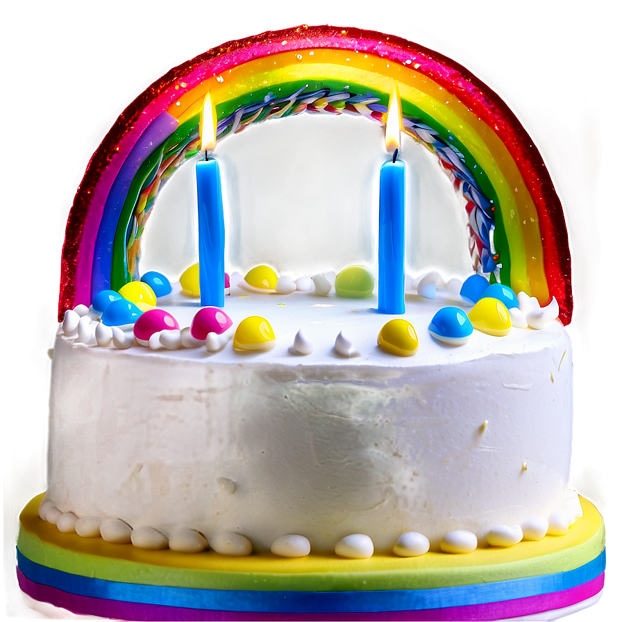 Rainbow Happy Birthday Cake Topper Png 06132024