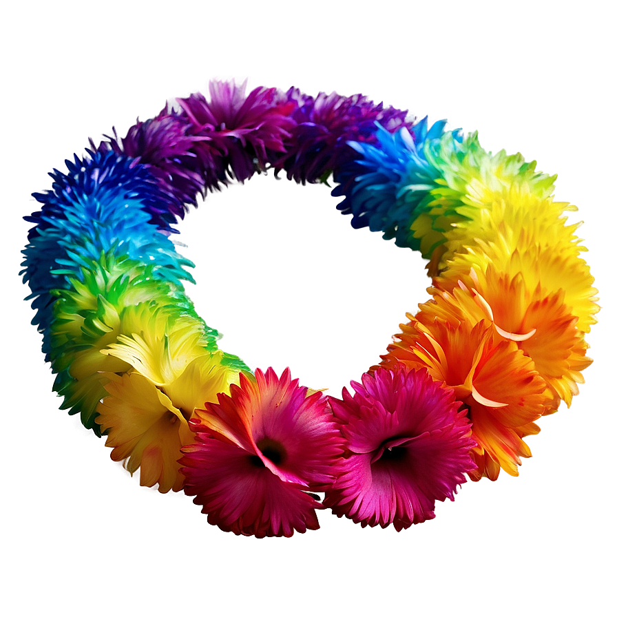 Rainbow Hawaiian Lei Png 06262024