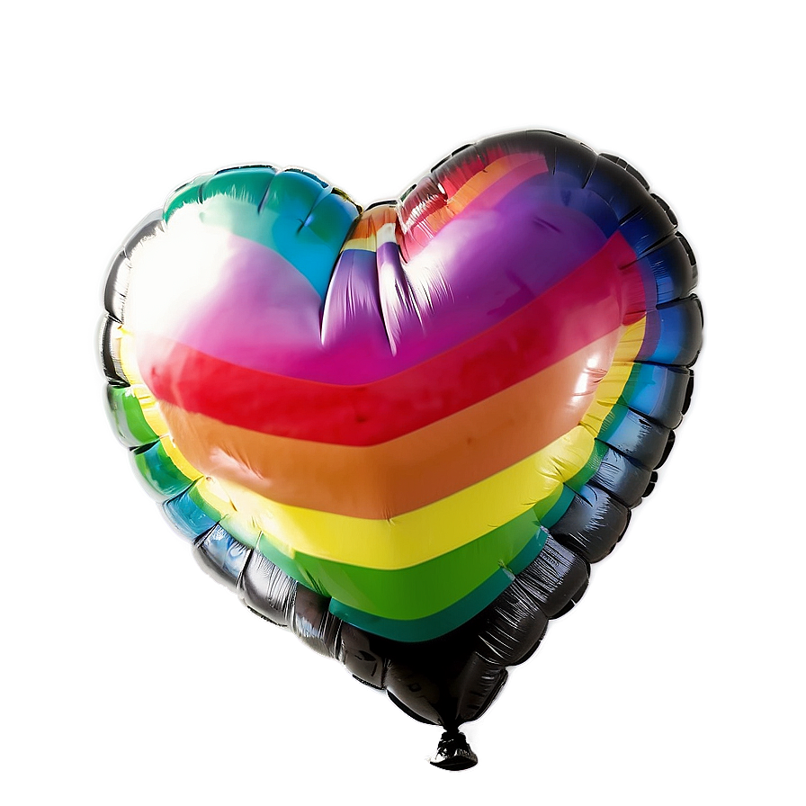 Rainbow Heart Balloon Png 06212024