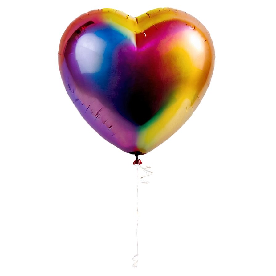 Rainbow Heart Balloon Png 06252024