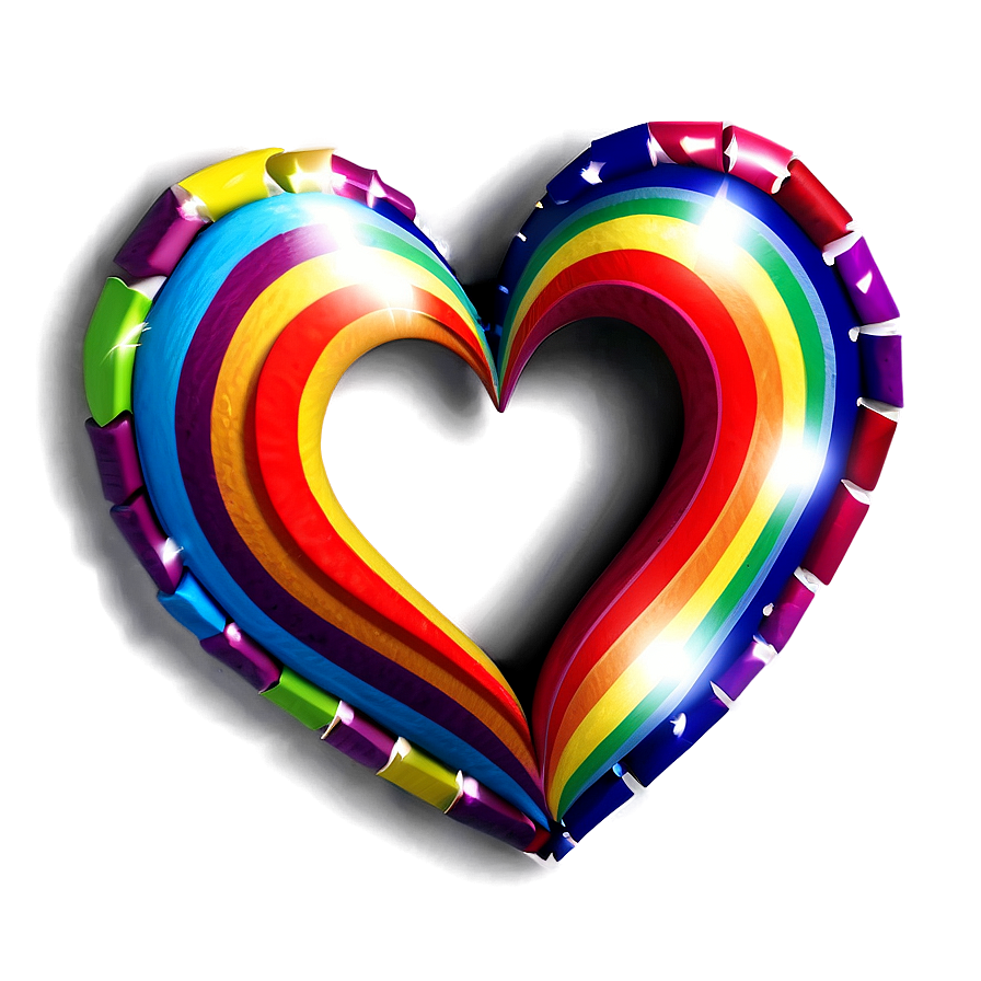 Rainbow Heart Border Png 22