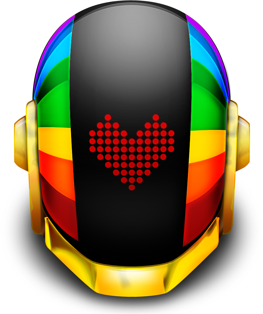 Rainbow Heart Daft Punk Helmet