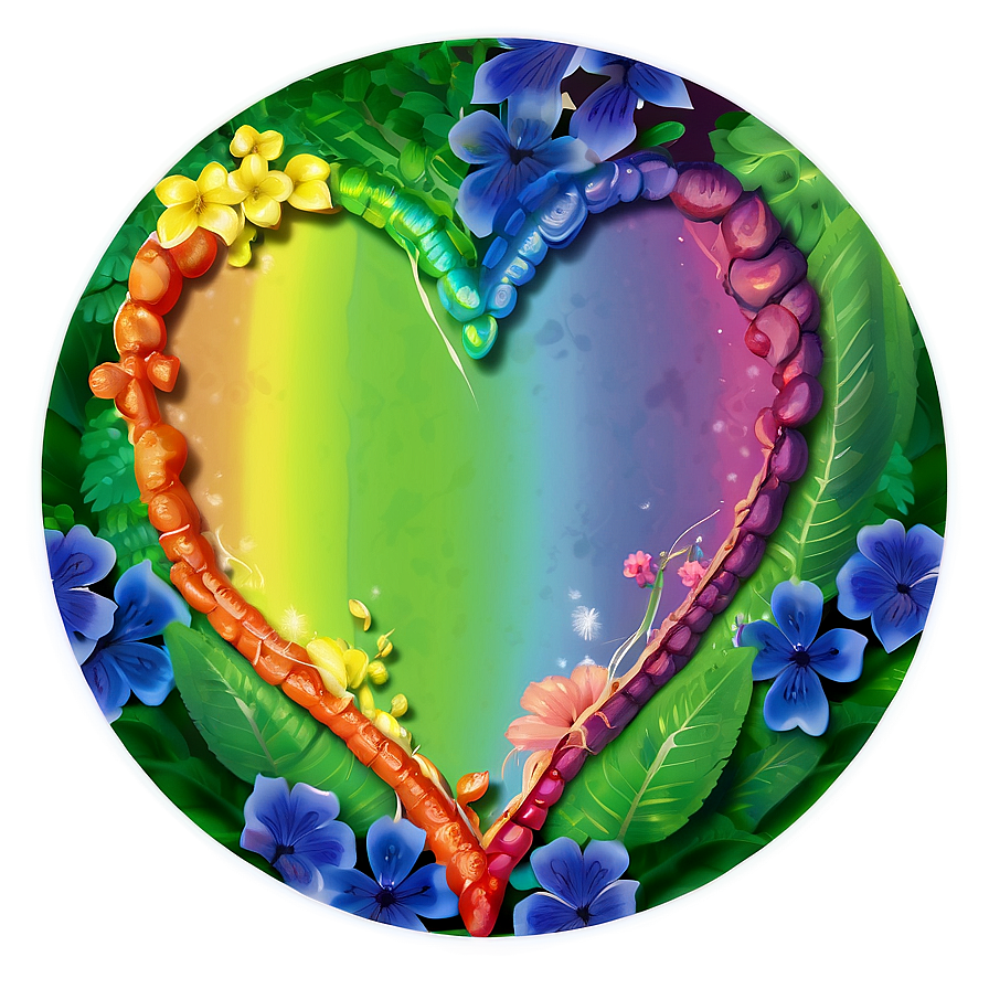 Rainbow Heart In Nature Png Fof