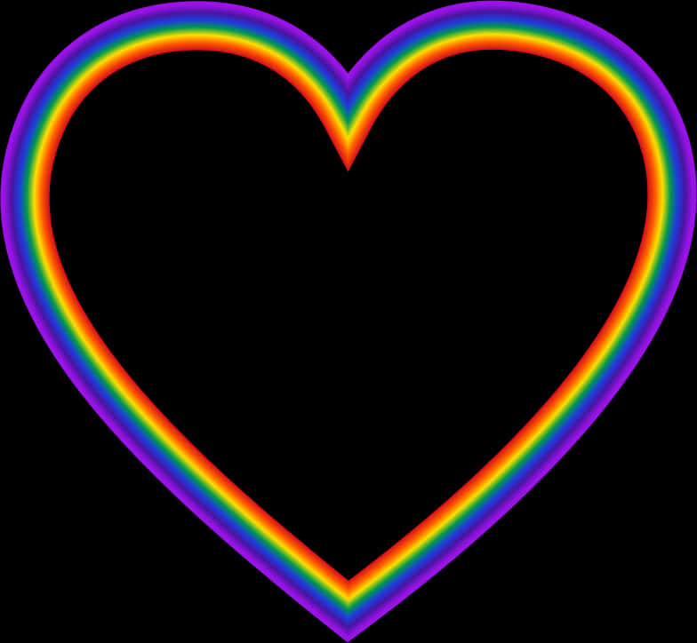 Rainbow Heart Outline Clipart