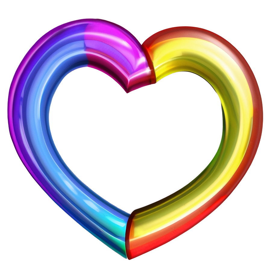 Rainbow Heart Outline Png 06252024