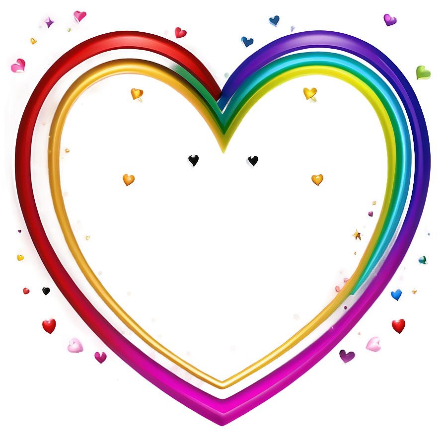 Rainbow Heart Outline Png 55