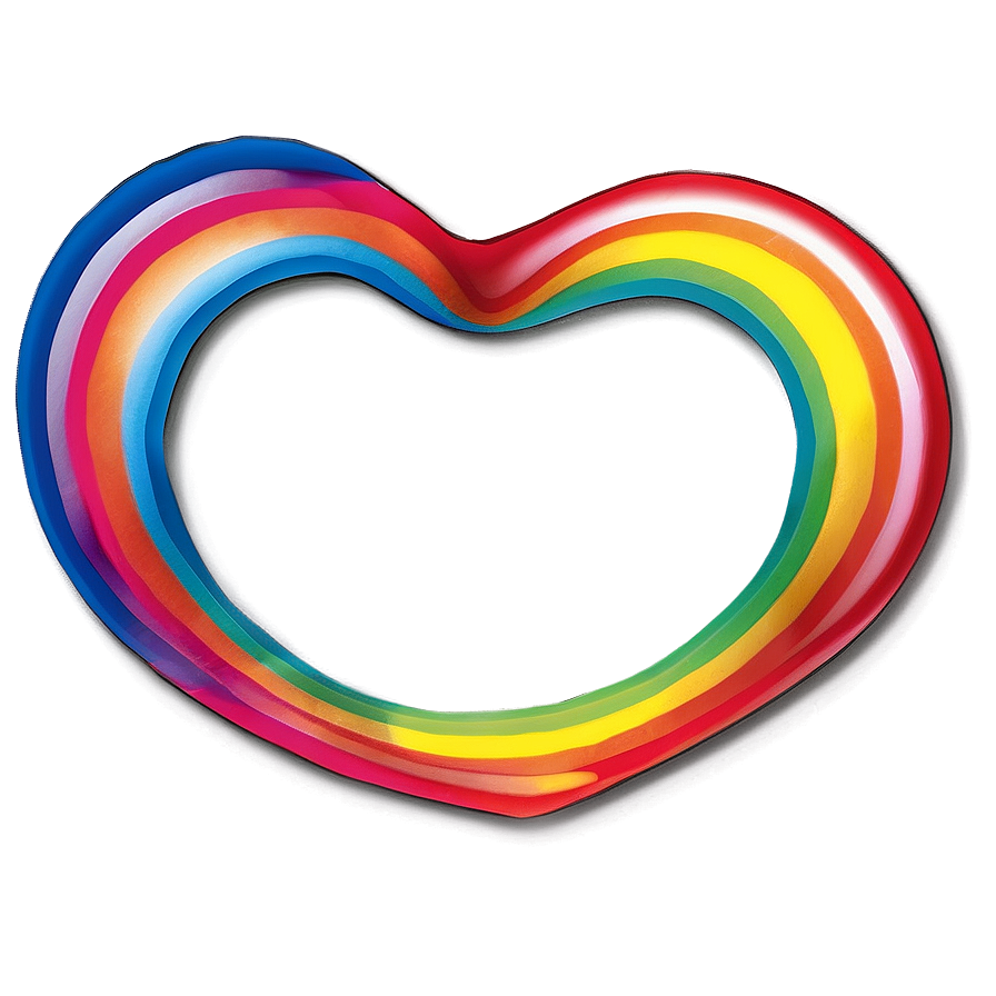 Rainbow Heart Outline Png 86