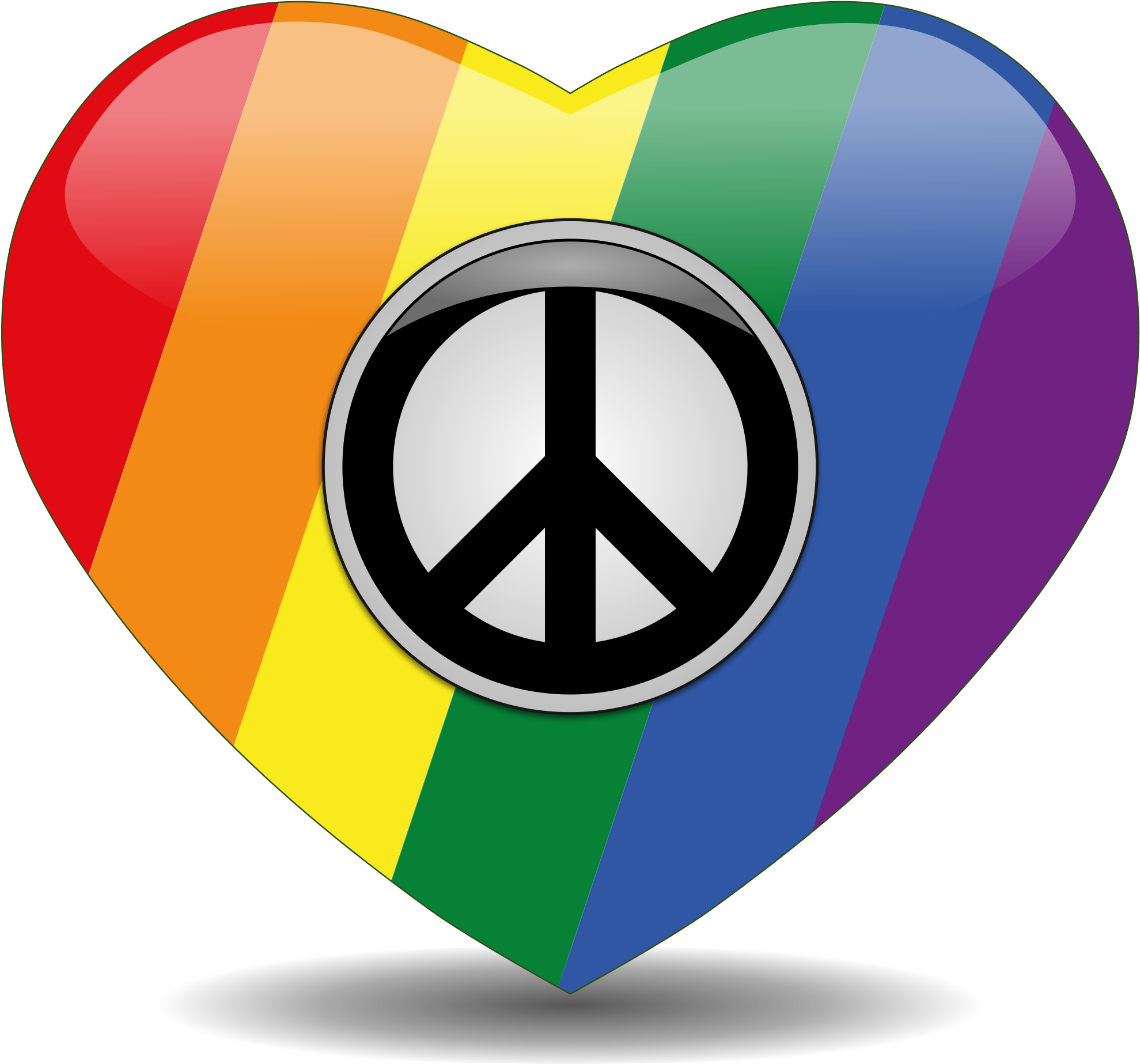 Rainbow Heart Peace Symbol