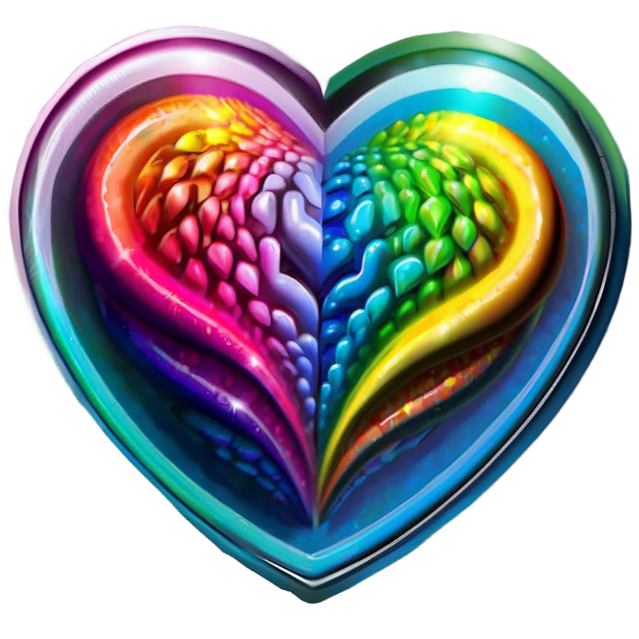 Rainbow Heart Sticker Png 61