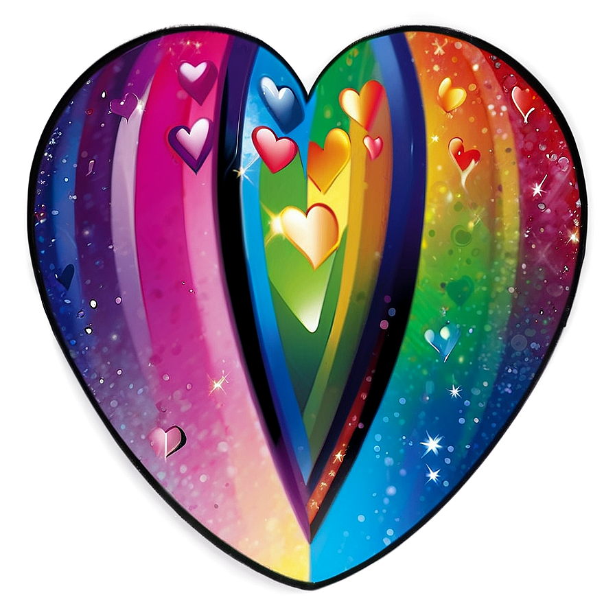 Rainbow Heart Sticker Png 75