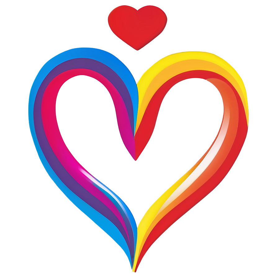 Rainbow Heart Symbol Png 06252024