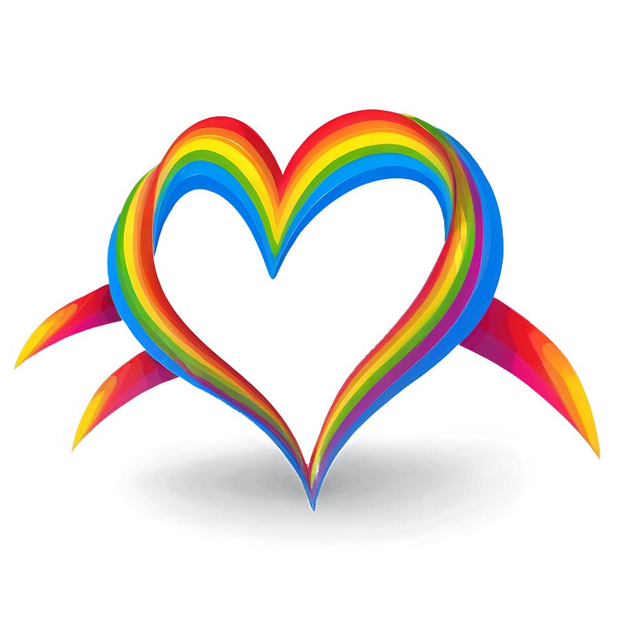 Rainbow Heart Vector Png 06132024