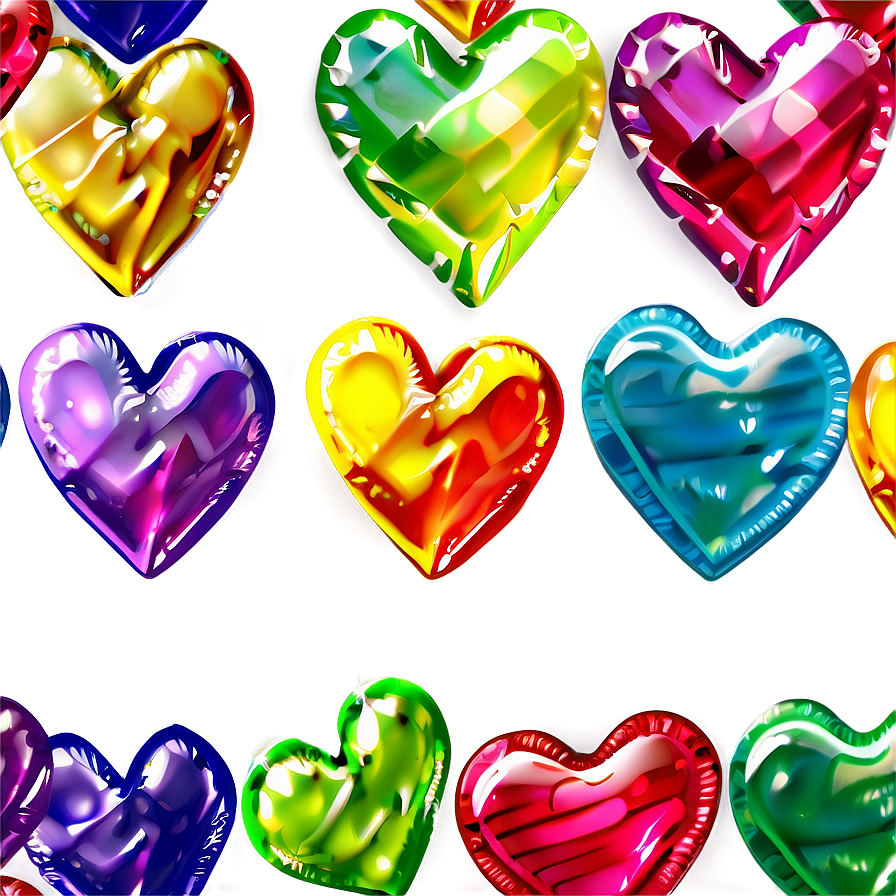 Rainbow Hearts Png 05032024