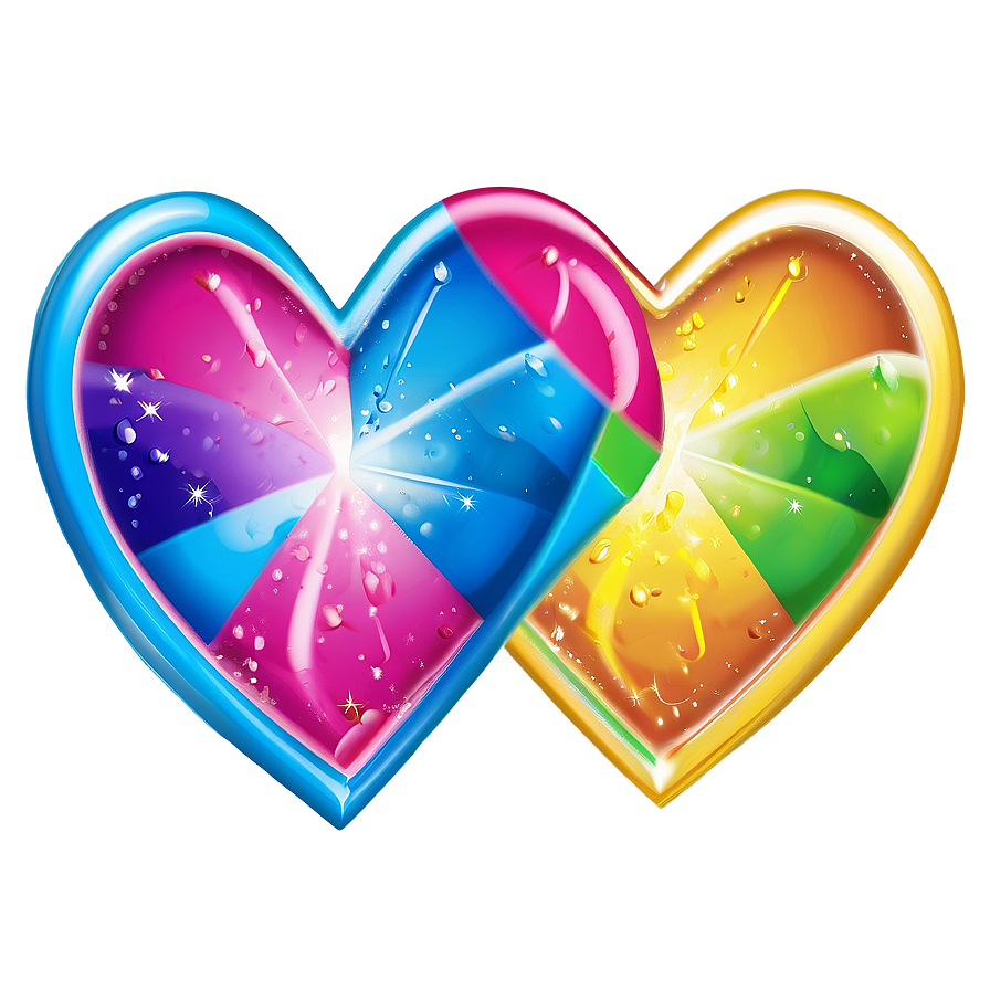 Rainbow Hearts Png 05032024