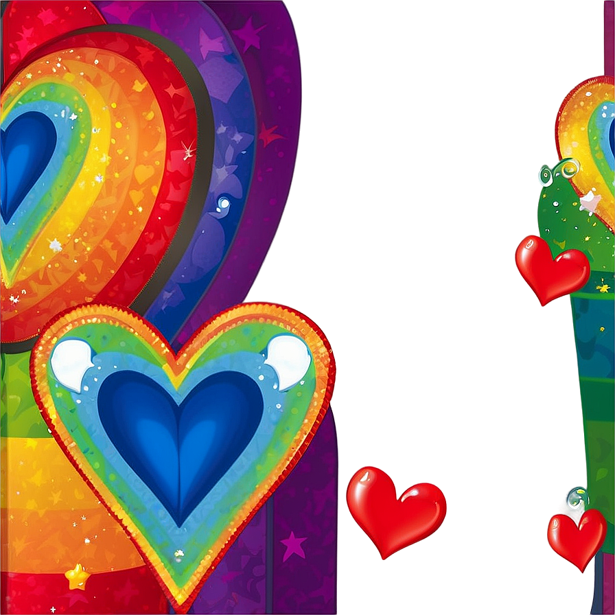 Rainbow Love Heart Png 06252024