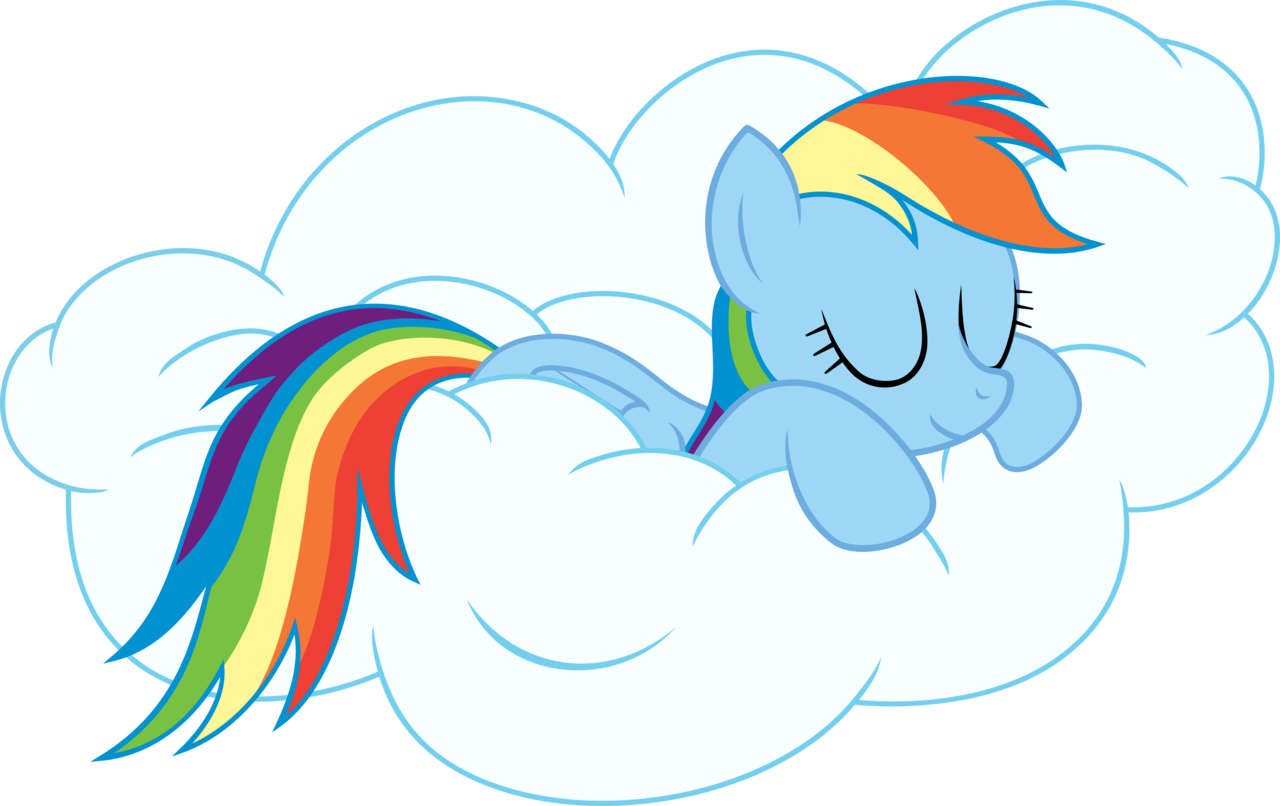 Rainbow Maned Pony On Cloud