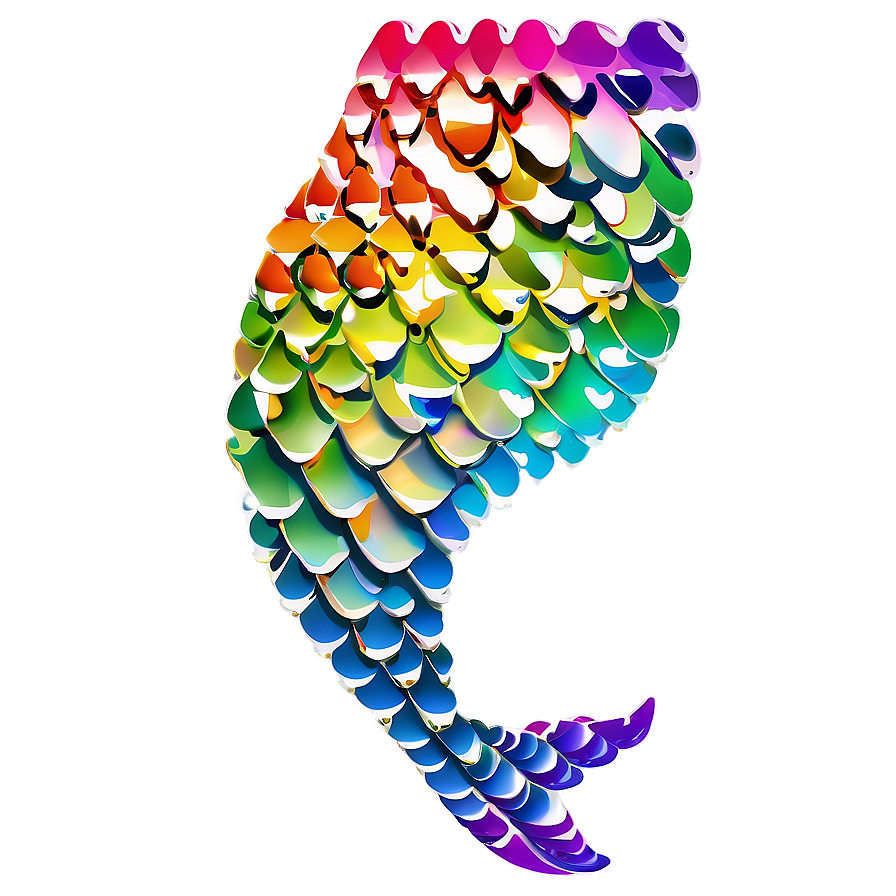 Rainbow Mermaid Scales Illustration Png Epp