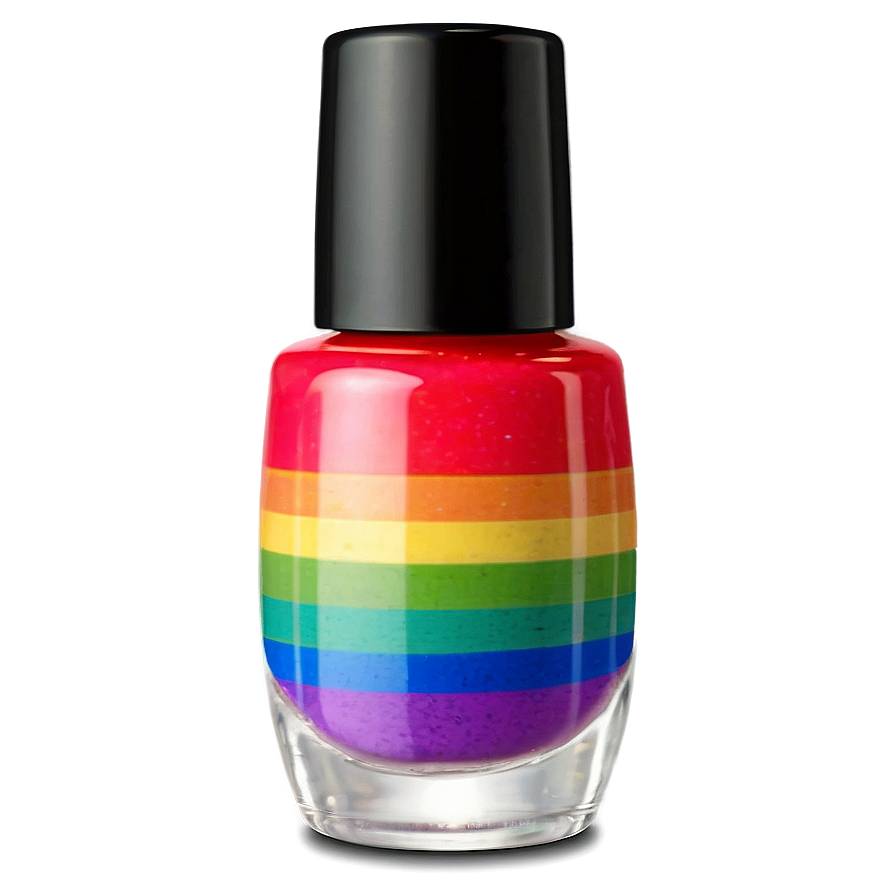 Rainbow Nail Polish Bottle Png 06292024