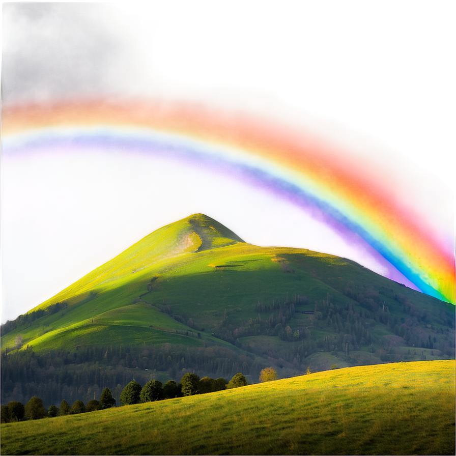 Rainbow Over Mountain Valley Photo Png 2