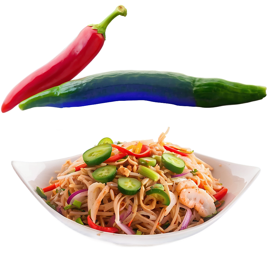 Rainbow Pad Thai With Peppers Png Keo10