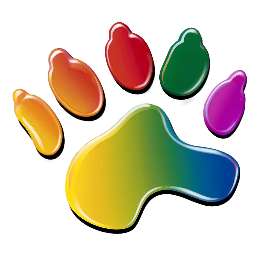 Rainbow Paw Prints Png Coa