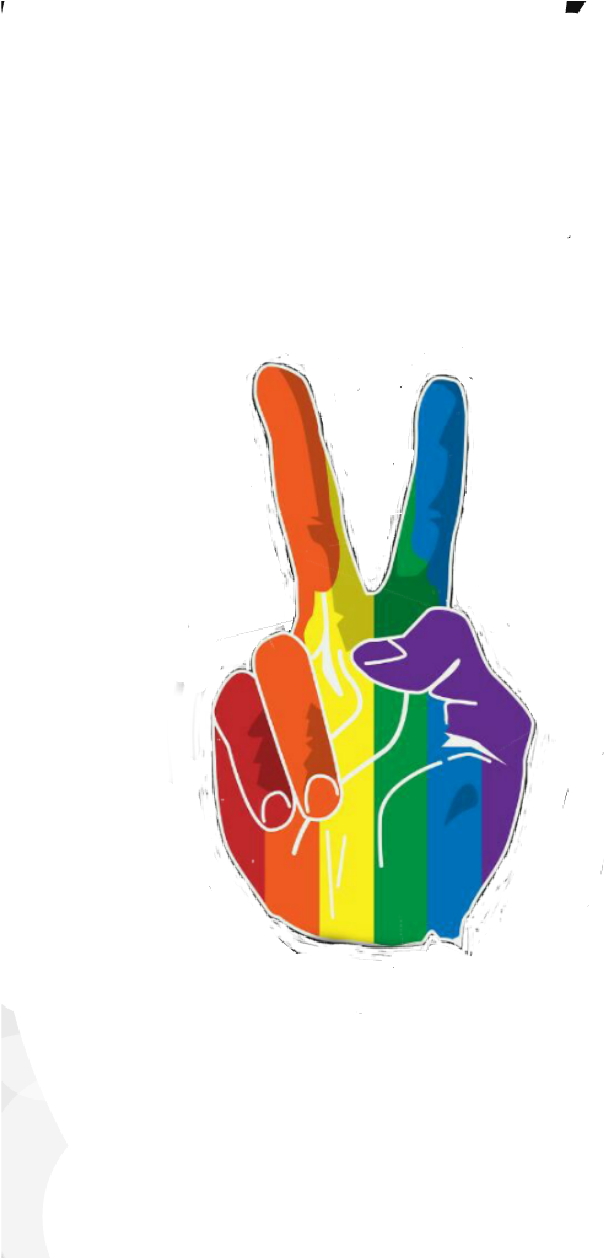 Rainbow Peace Sign Hand Gesture