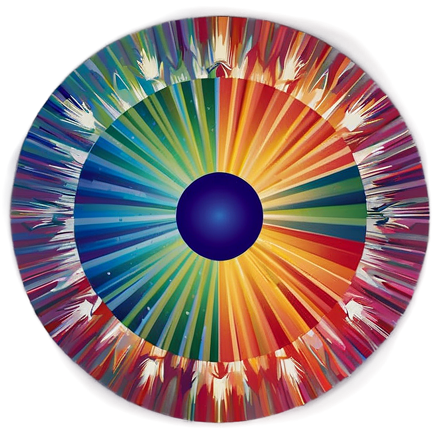 Rainbow Retro Sunburst Png 04292024