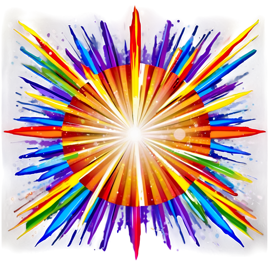 Rainbow Retro Sunburst Png Hmy