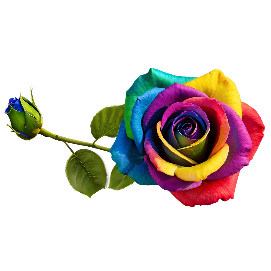 Rainbow Rose Flower Png Fmp32