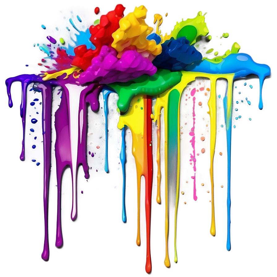 Rainbow Splatter Art Png Awr23