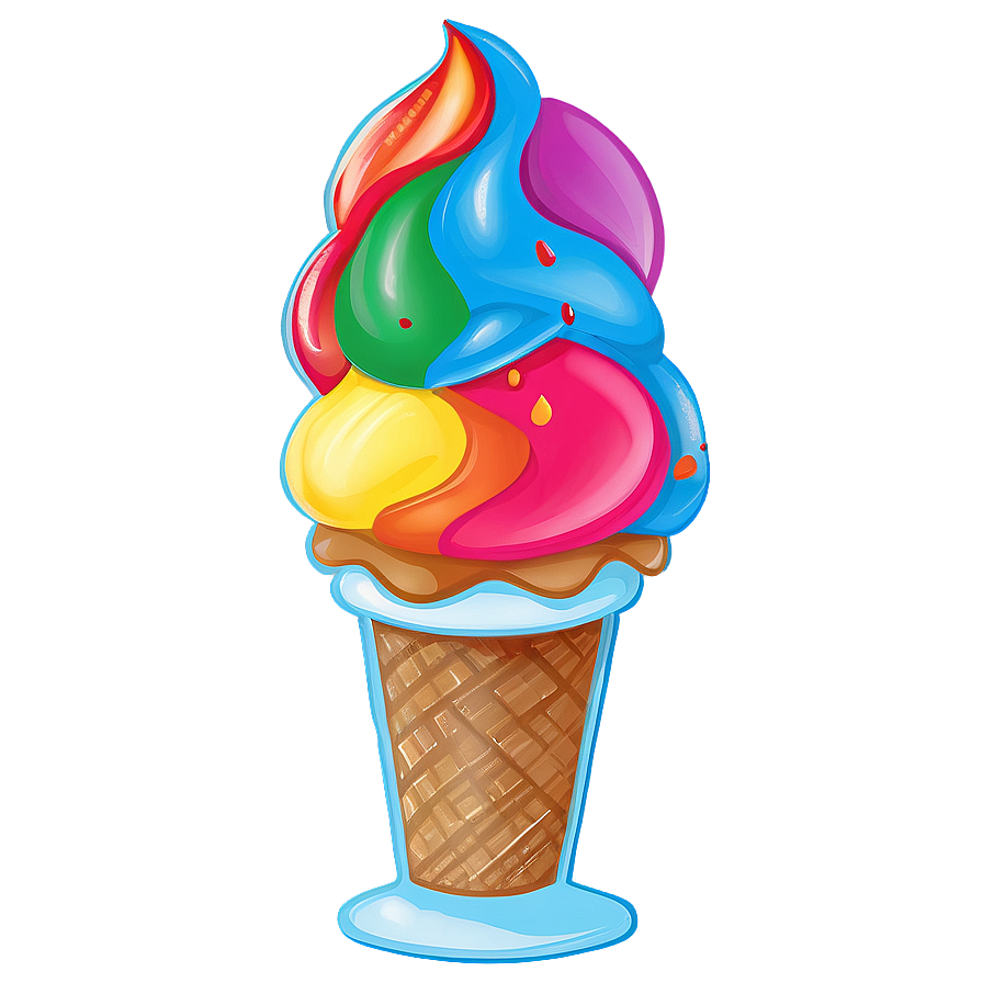 Rainbow Sprinkles Ice Cream Sundae Png 75