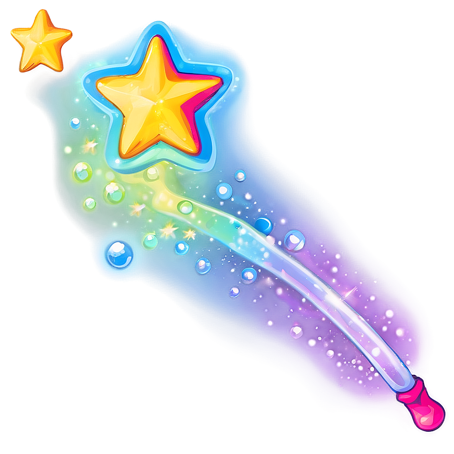 Rainbow Star Wand Png Ith