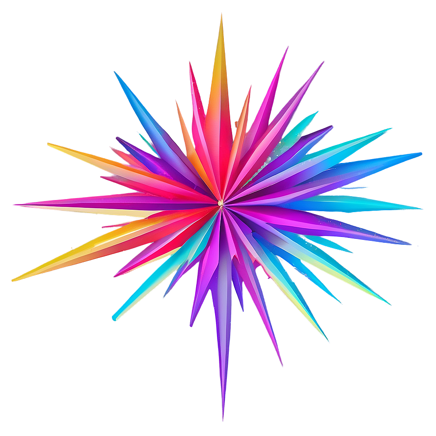 Rainbow Starburst Design Png Hgo