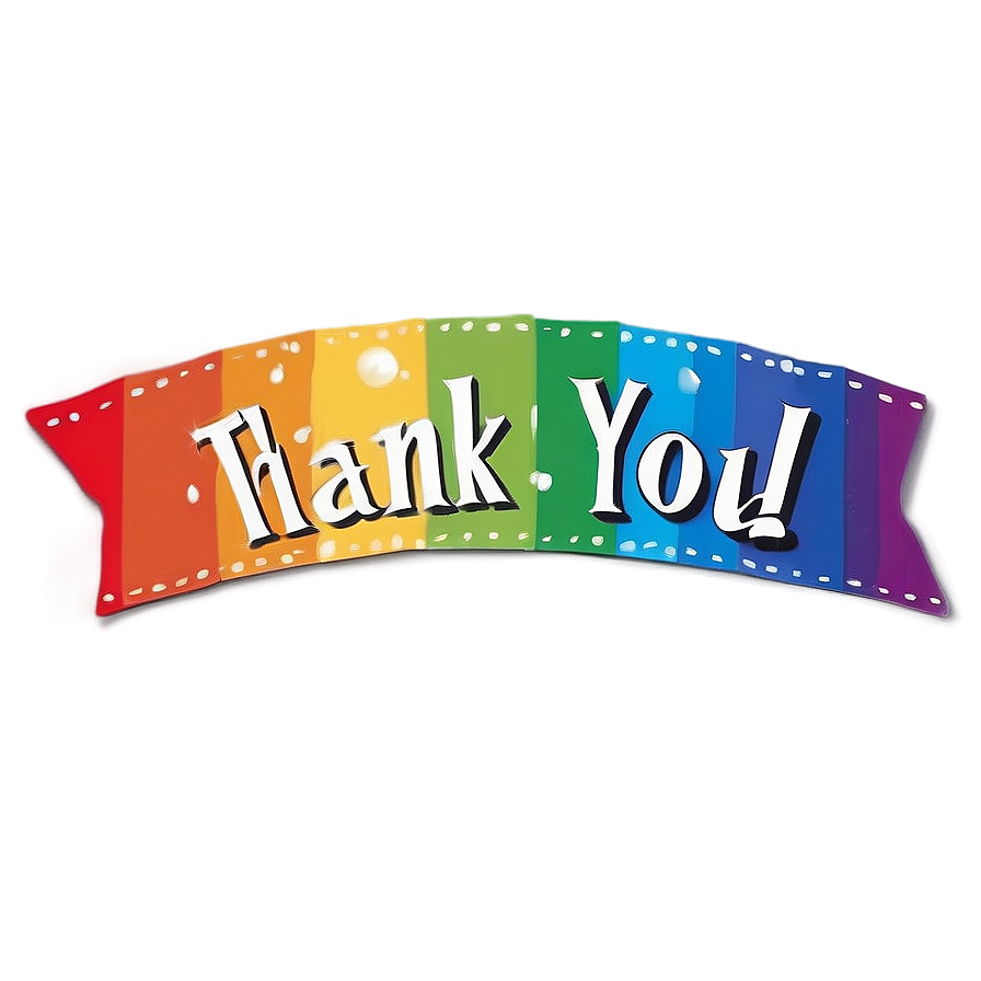 Rainbow Thank You Stickers Png 06292024