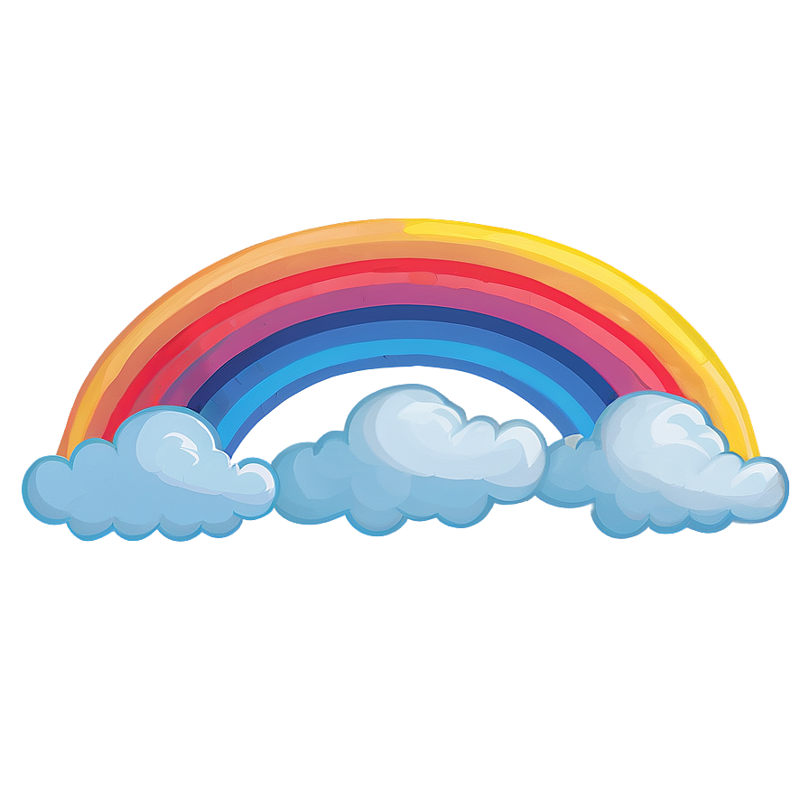 Rainbow With Clouds Digital Art Png Fog