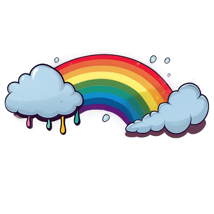 Rainbow With Clouds Fantasy Png Qwm