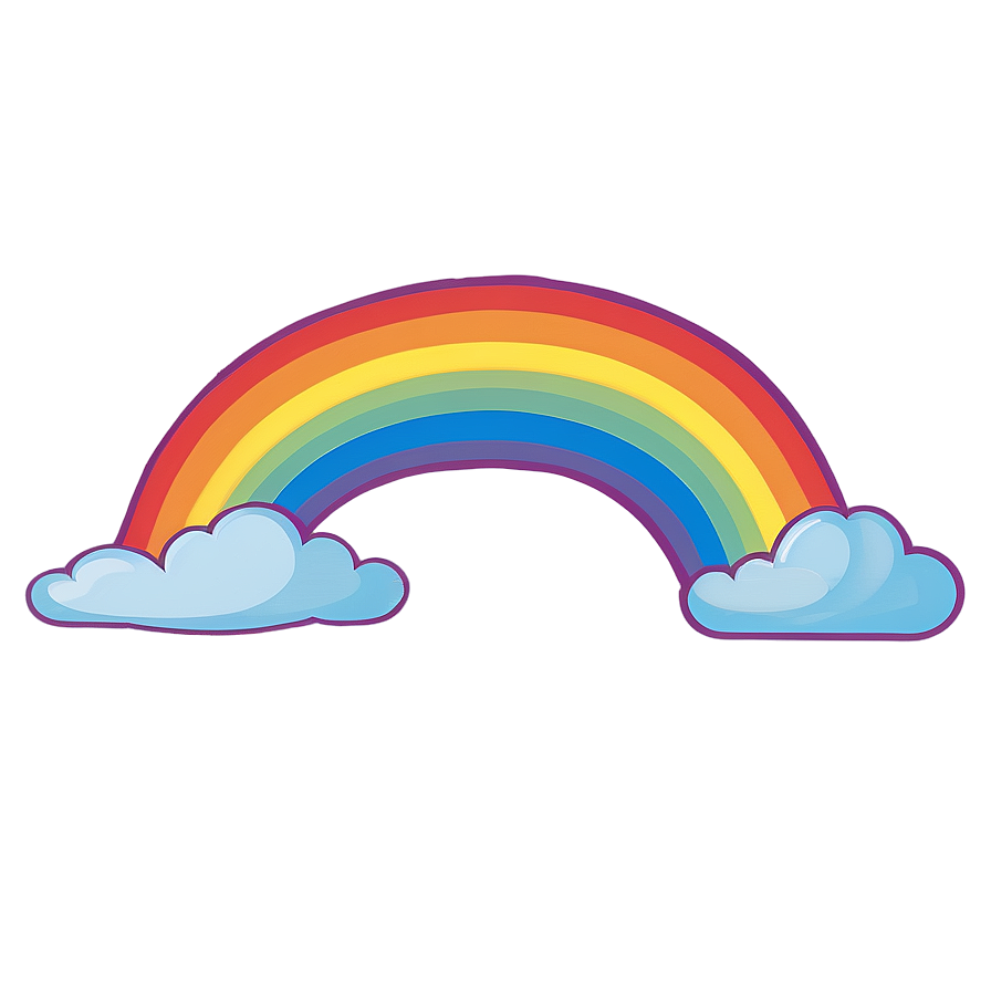 Rainbow With Clouds For Children Png 83