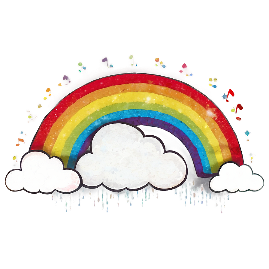 Rainbow With Clouds For Nursery Png Bje58