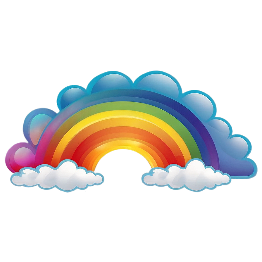 Rainbow With Clouds Magical Theme Png 06282024