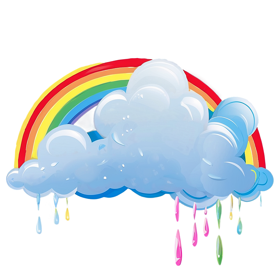 Rainbow With Clouds Nature Scene Png 10