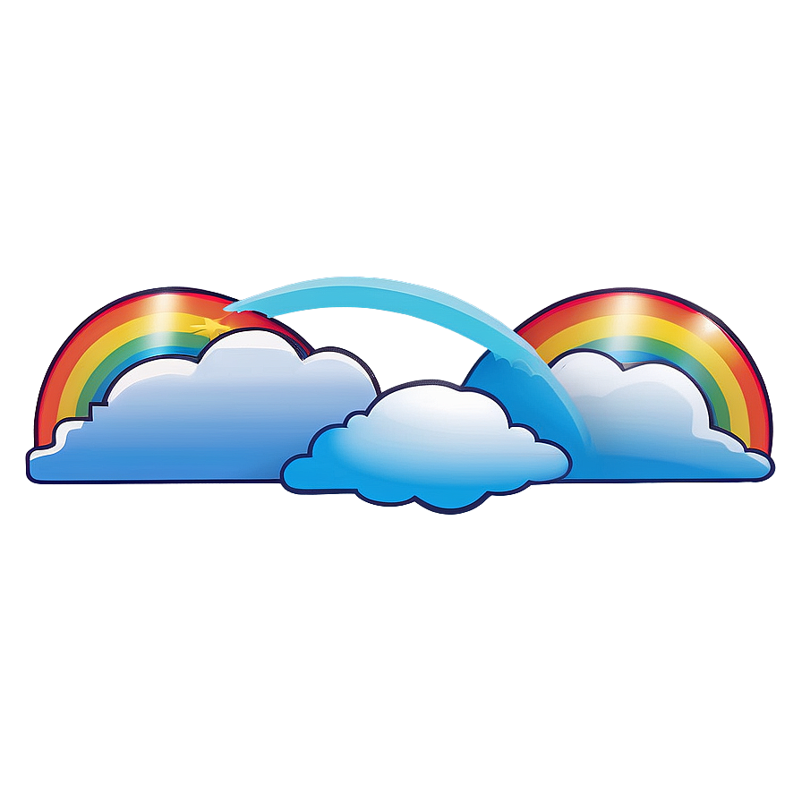 Rainbow With Clouds Nature Scene Png Kwk