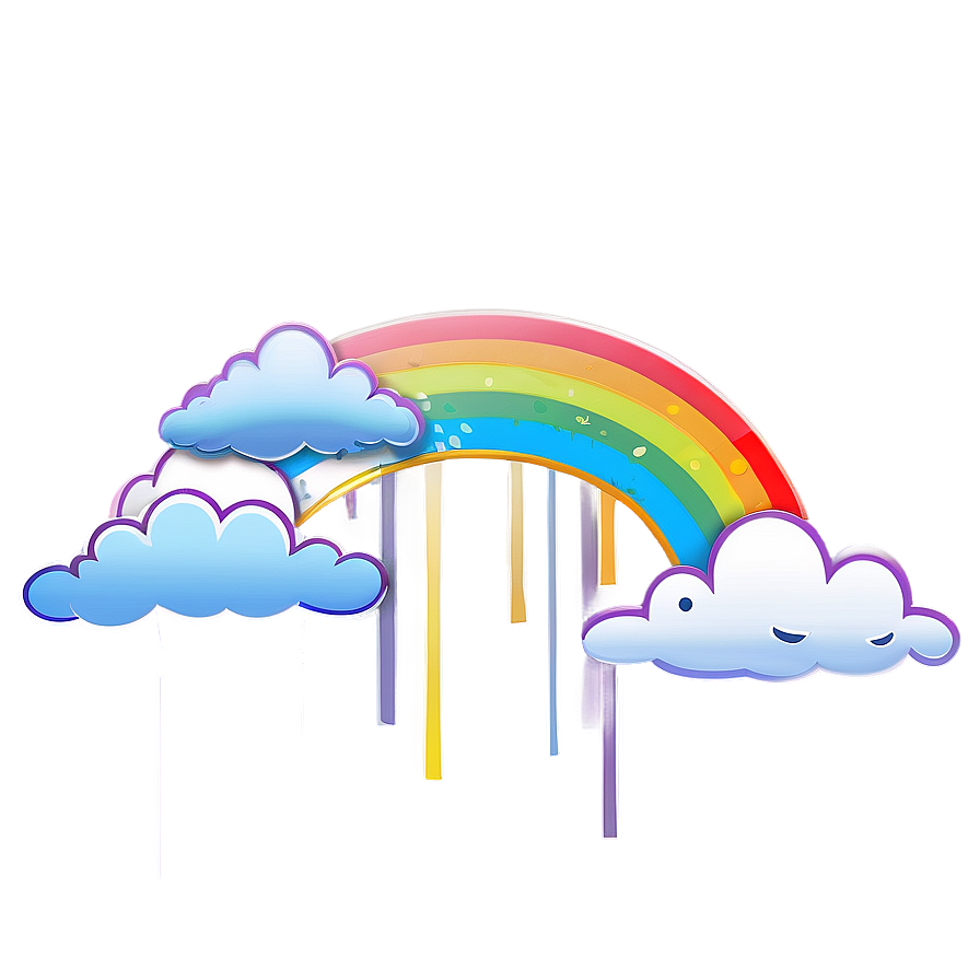 Rainbow With Clouds Scene Png 81