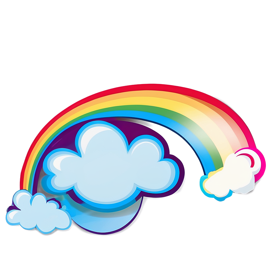 Rainbow With Clouds Sky Background Png Xke