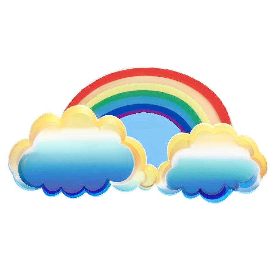 Rainbow With Clouds Transparent Background Png Yho15