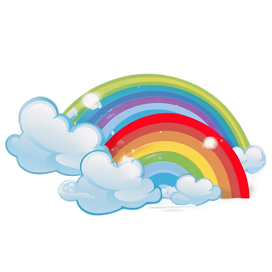 Rainbow With Cumulus Clouds Png 06282024