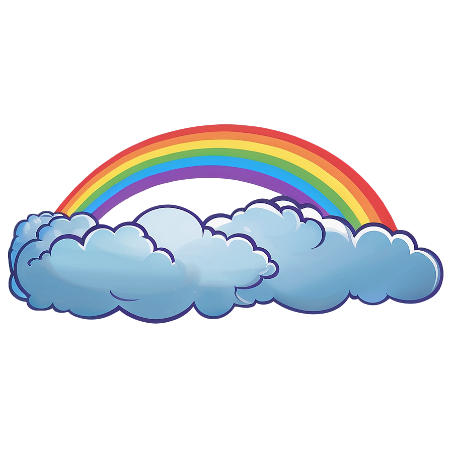 Rainbow With Puffy Clouds Png 06282024