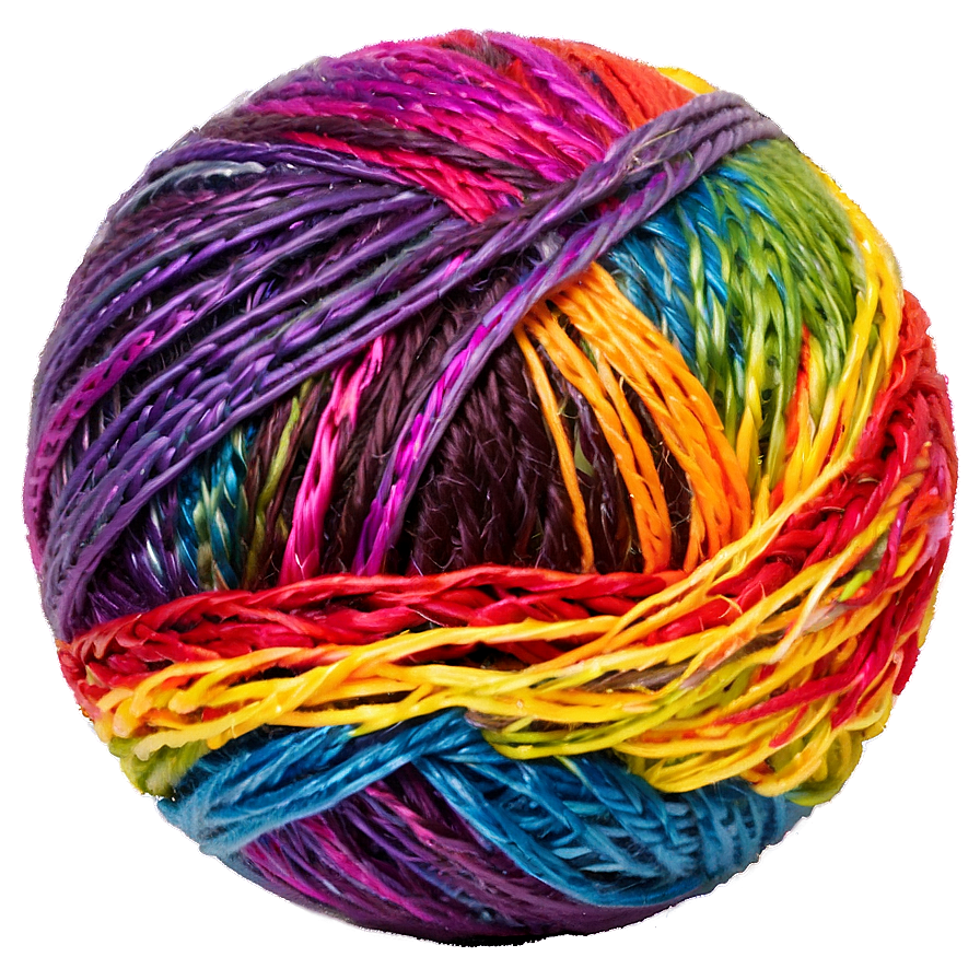 Rainbow Yarn Ball Png 06212024