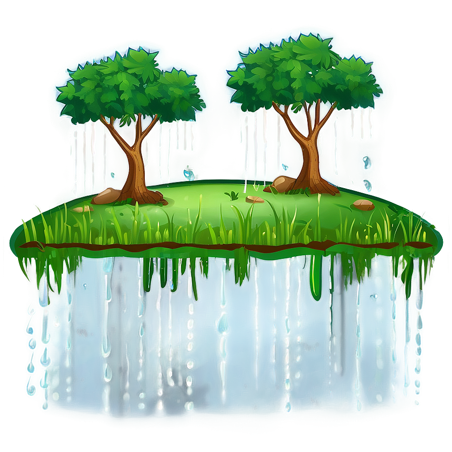 Rainfall On Pond Png 42