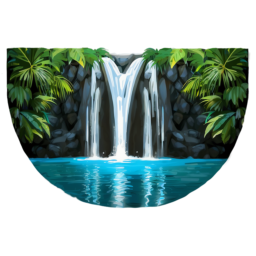 Rainforest Waterfall Pool Landscape Png 06232024